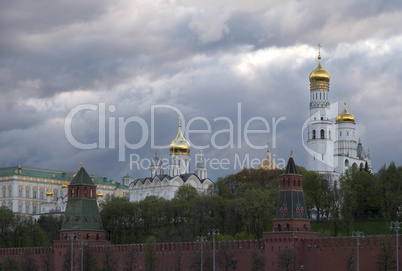 Moscow Russia View on Kremlin and Complex of Churches.