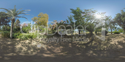 360 VR Garden with gazebo on coastal resort in Turkey