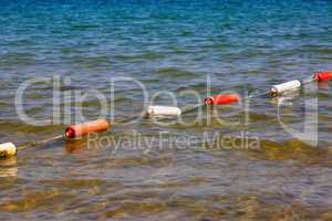 Protective buoys on sea