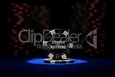 Spotlight on red poker chip and message BET ONLINE