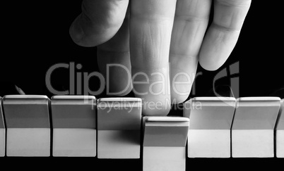 Hand of pianist