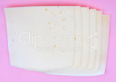 Cheese on Pink Background