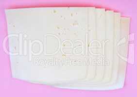 Cheese on Pink Background