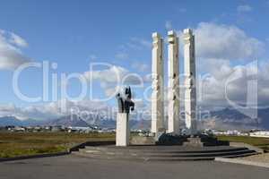 Denkmal bei Höfn, Island