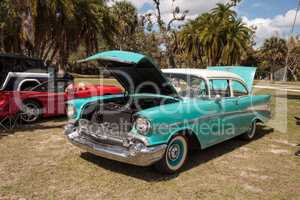 Blue custom 1955 Chevrolet at the 10th Annual Classic Car and Cr
