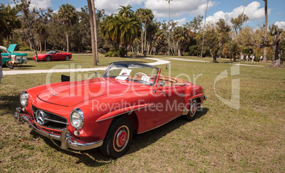 Red 1957 Mercedes Benz 190SL at the 10th Annual Classic Car and