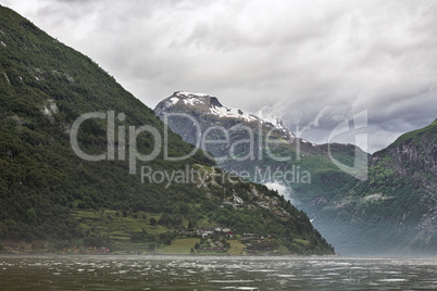 Geiranger at the end of the Sunnylvsfjorden, Norway