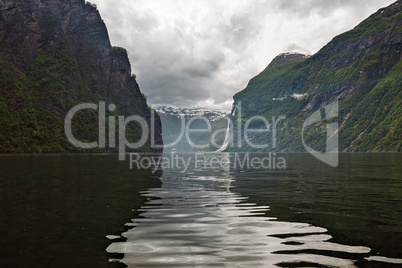 Geiranger at the end of the Sunnylvsfjorden, Norway