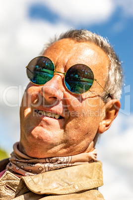 Portrait of a man with sunglasses