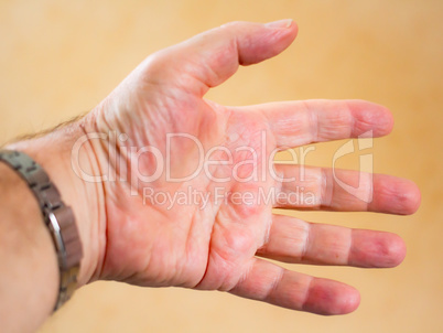 Man's hand with outstretched fingers
