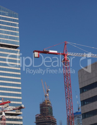 crane tower on sky background