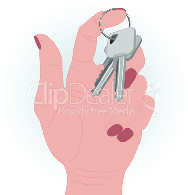 Keys in a hand vector illustration
