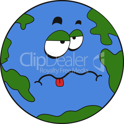 Cartoon strange planet earth
