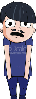 Cute cartoon young man with surprise emotions. Vector illustration