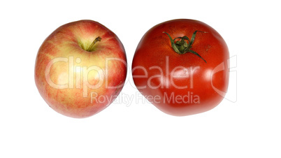 red tomato and apple