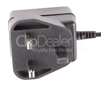 UK Outlet Plug with Cord Isolated