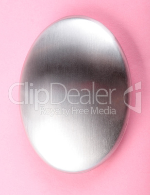 Stainless Steel Soap on pink background