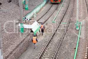 two workpeople on railway