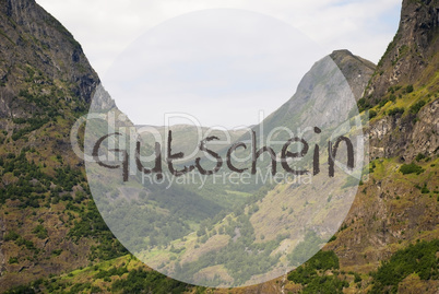 Valley And Mountain, Norway, Gutschein Means Voucher