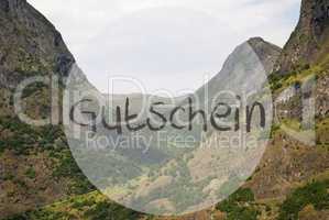 Valley And Mountain, Norway, Gutschein Means Voucher