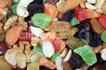 set of dried fruit