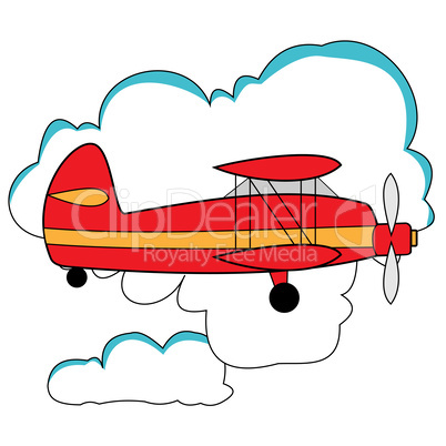 Airplane in the clouds