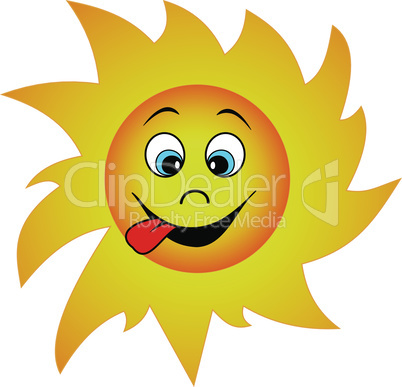 Funny cartoon sun