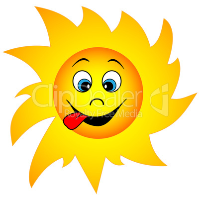 Funny cartoon sun