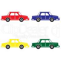 Set of 4 colorful cars