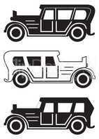 Set of different retro car silhouettes