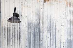Old Rusty Sheet Metal and Lamp Abstract Background Texture