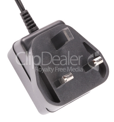 UK Outlet Plug with Cord Isolated