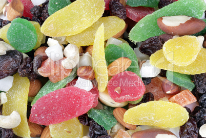 set of dried fruit