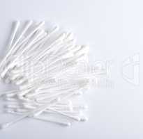 plastic sticks with white cotton for ear cleaning