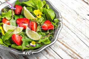 Summer salad with strawberries