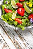 Summer salad with strawberries