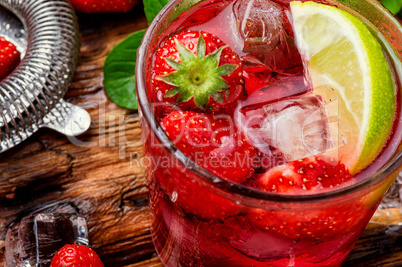 Alcoholic strawberry cocktail