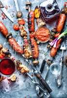 Grilled meat skewers,shish kebab