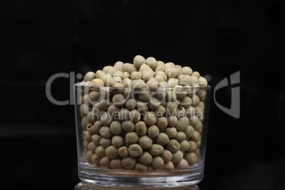 pea in glass pot