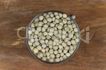 pea in glass pot