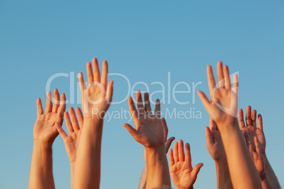 Ten raised hands