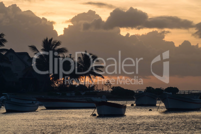 A bay with boats