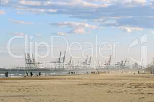 Valencia beach and industrial port, Spain