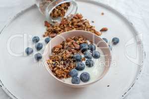 Joghurt mit Müsli und Beeren