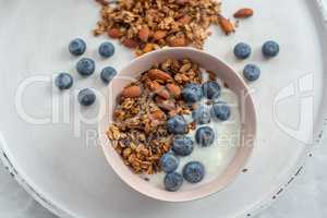 Joghurt mit Müsli und Beeren