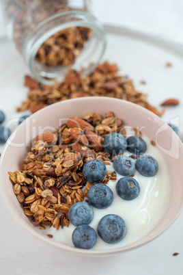 Joghurt mit Müsli und Beeren