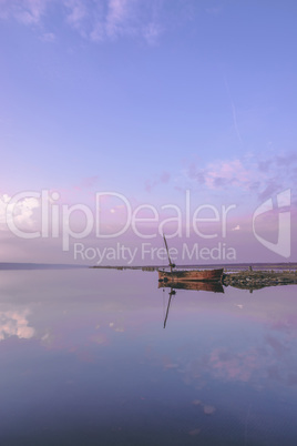 Panoramic view of the salt lake at sunset