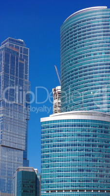 edge of office building on sky background