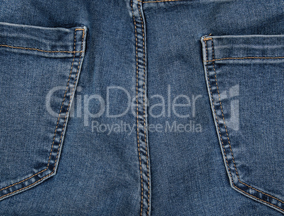 back pocket on blue jeans, full frame