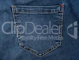 back pocket on blue jeans, full frame